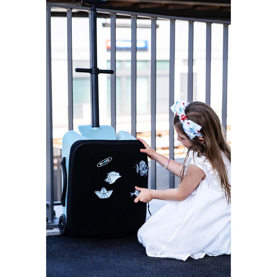 Micro Trolley Eazy Ride-On, kuffert børn kan sidde på - Frosty Blue