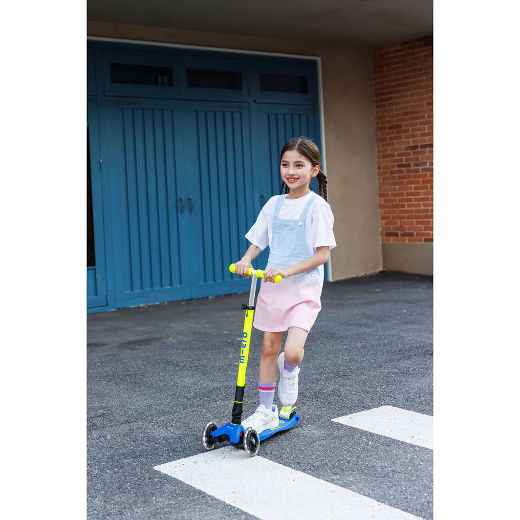 Micro løbehjul Maxi Deluxe Foldbar LED, Neon Canary Yellow