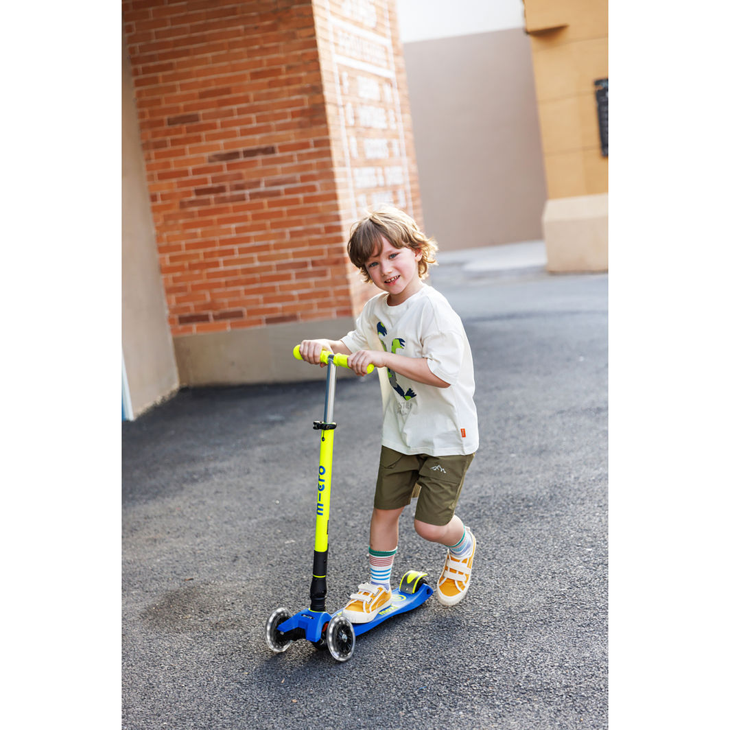 Micro løbehjul Maxi Deluxe Foldbar LED, Neon Canary Yellow