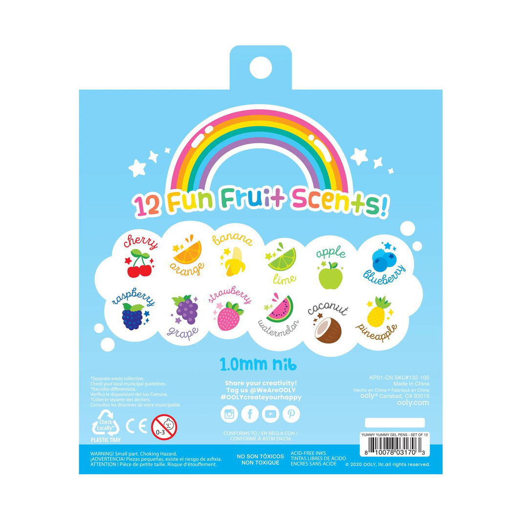 Ooly Gelpen med duft 12 stk, Yummy Yummy Glitter