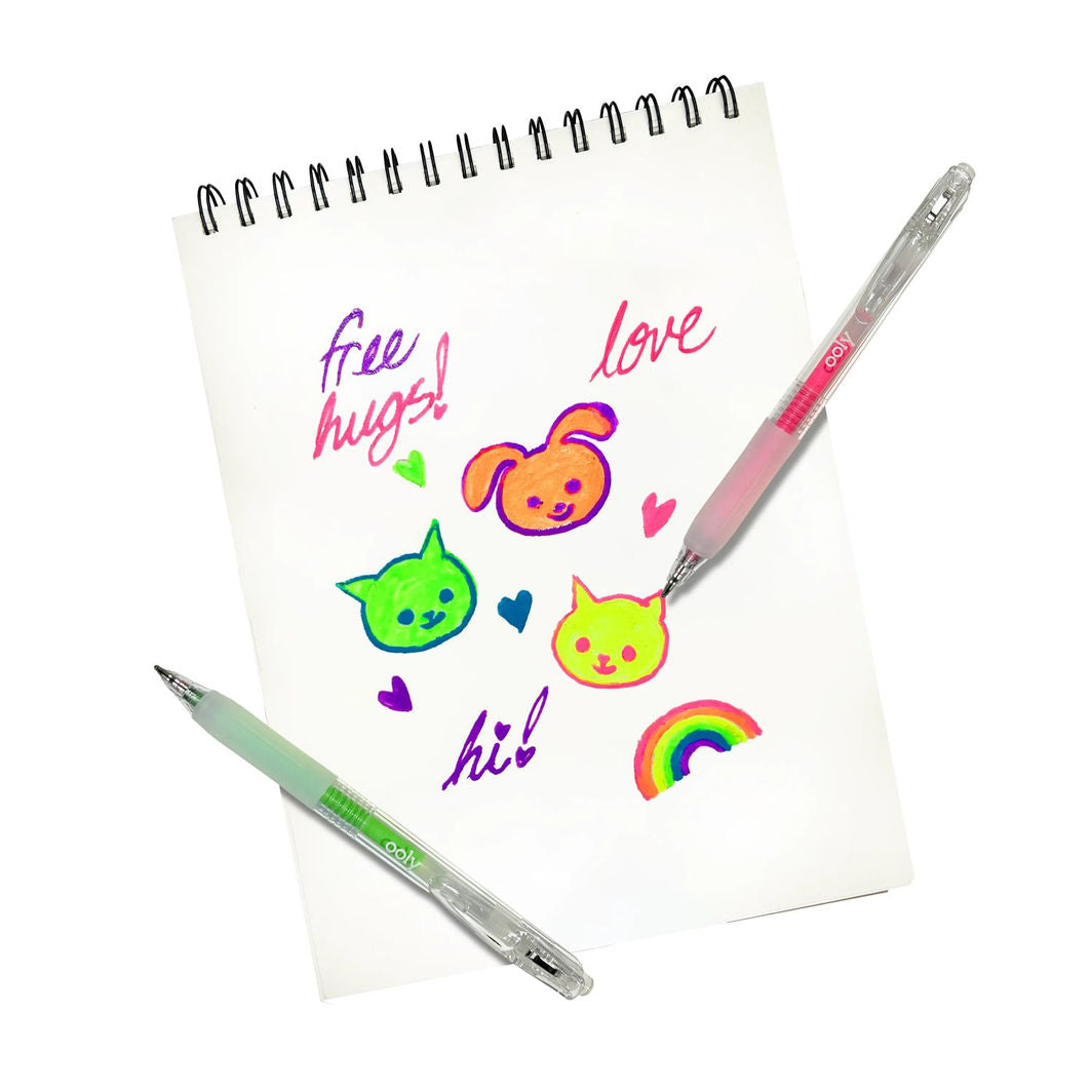 Ooly Gel Pen 6 stk, Multi-surface Deco - Jelly Gloss Neon