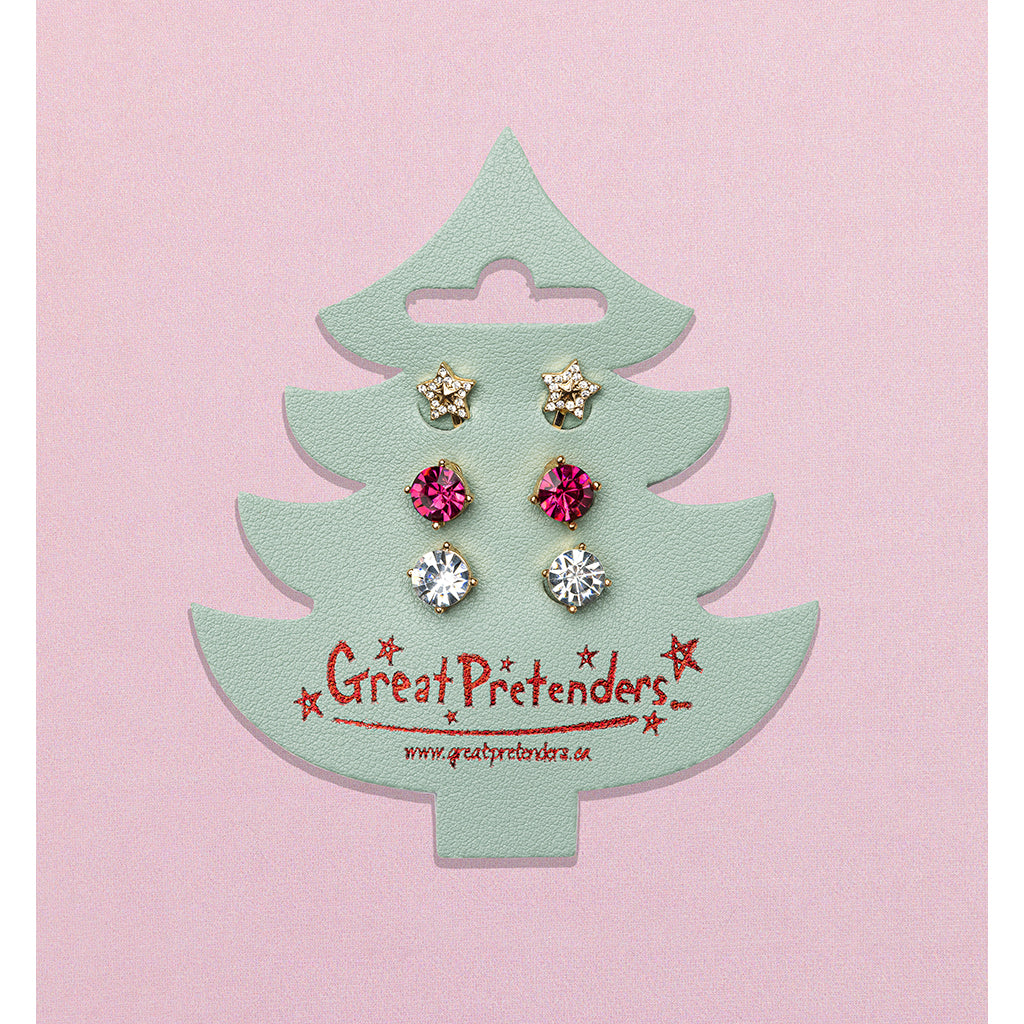 Great Pretenders, 3-pak clip-on øreringe - Jul