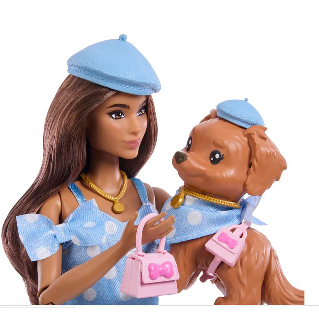 Barbie Twinning Looks Brunette Polka Dots dukke m. hund
