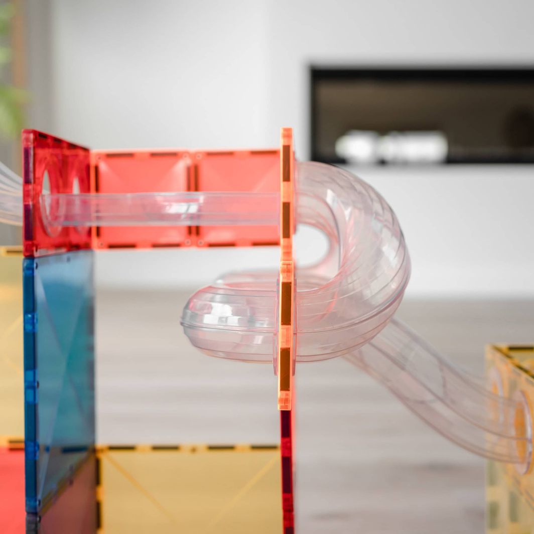 Connetix Ball Run Expansion Pack, udvidelsessæt 66 dele - rainbow