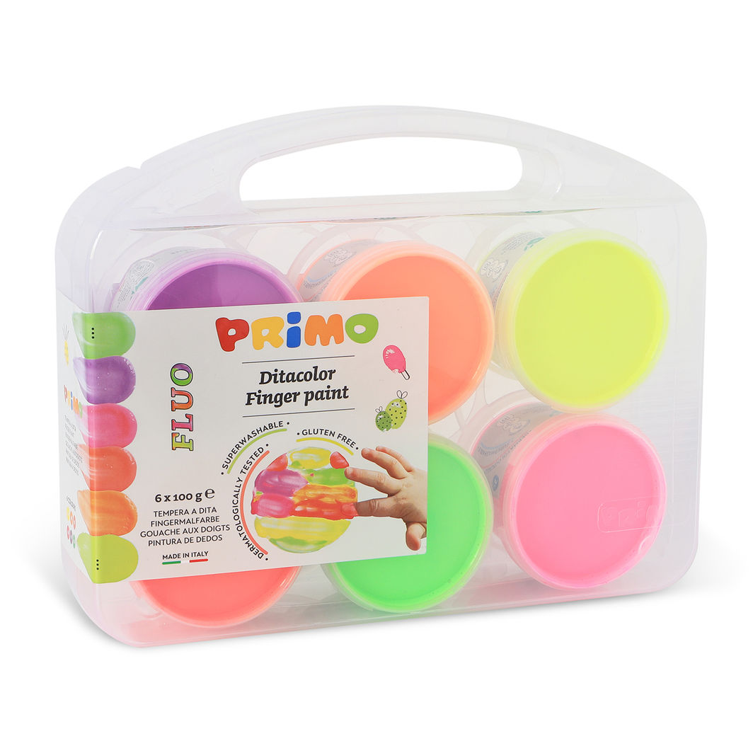 Primo Fingermaling 6 bøtter - Neon