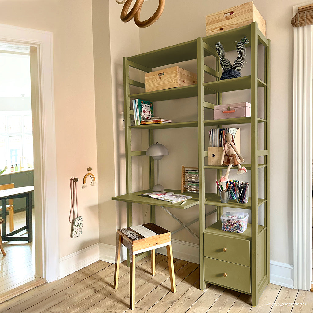 By Aulum Astrup stigereol med skrivebord, flere str. - Olive