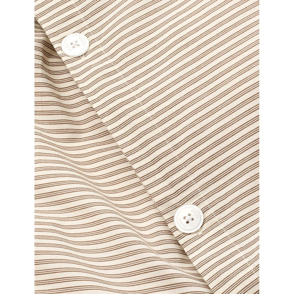 Studio Feder babysengetøj, økologisk percale - Brown beach stripe