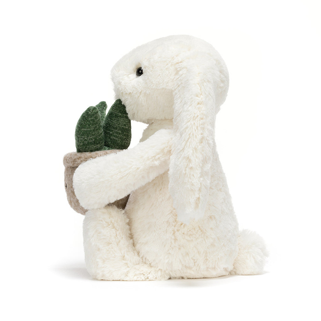 Jellycat bamse, kanin m plante, Cream Bunny - 31 cm