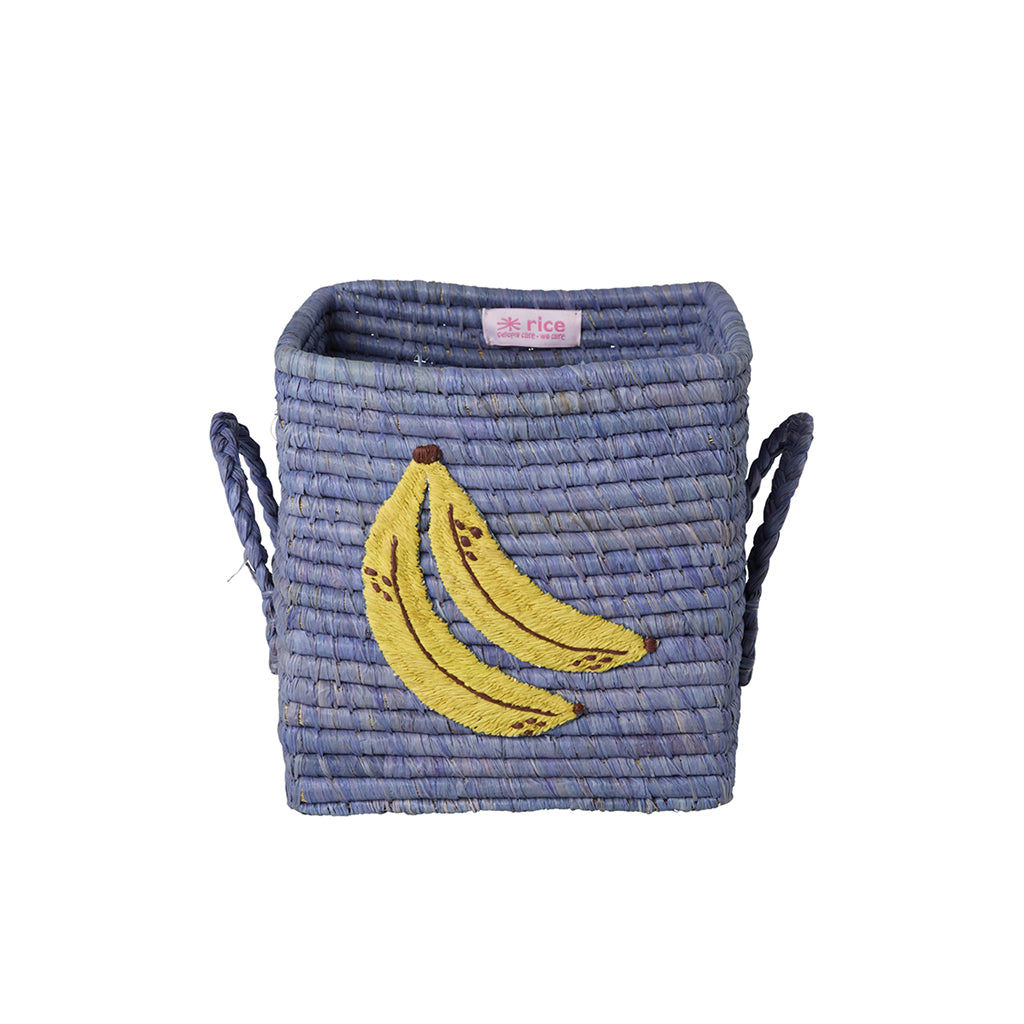 Rice kurv m banan motiv, Blue