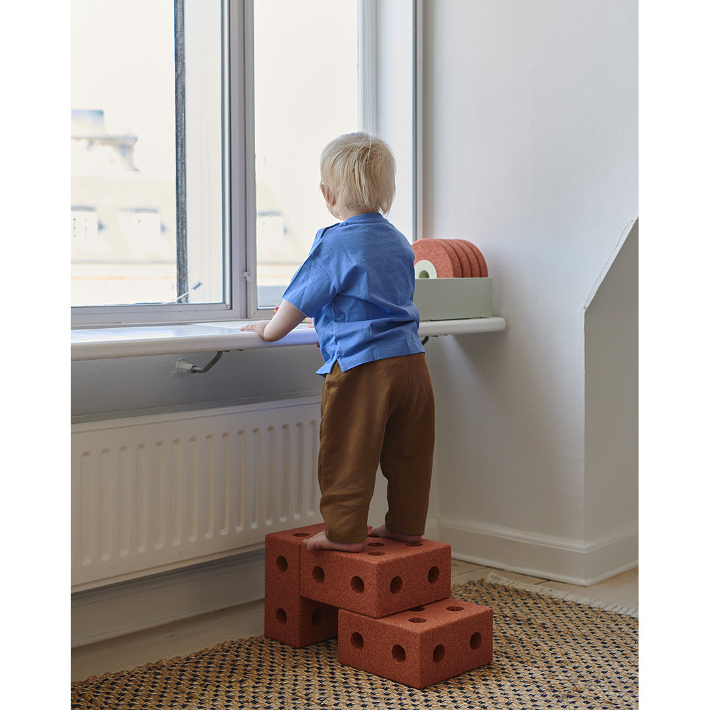 Modu 3-i-1 gåvogn, aktivitetslegetøj i skum - Burnt orange/ Dusty green