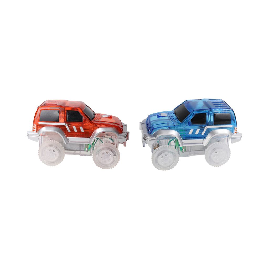 Cleverclixx Magnetisk byggeleg, Race track car - Blue