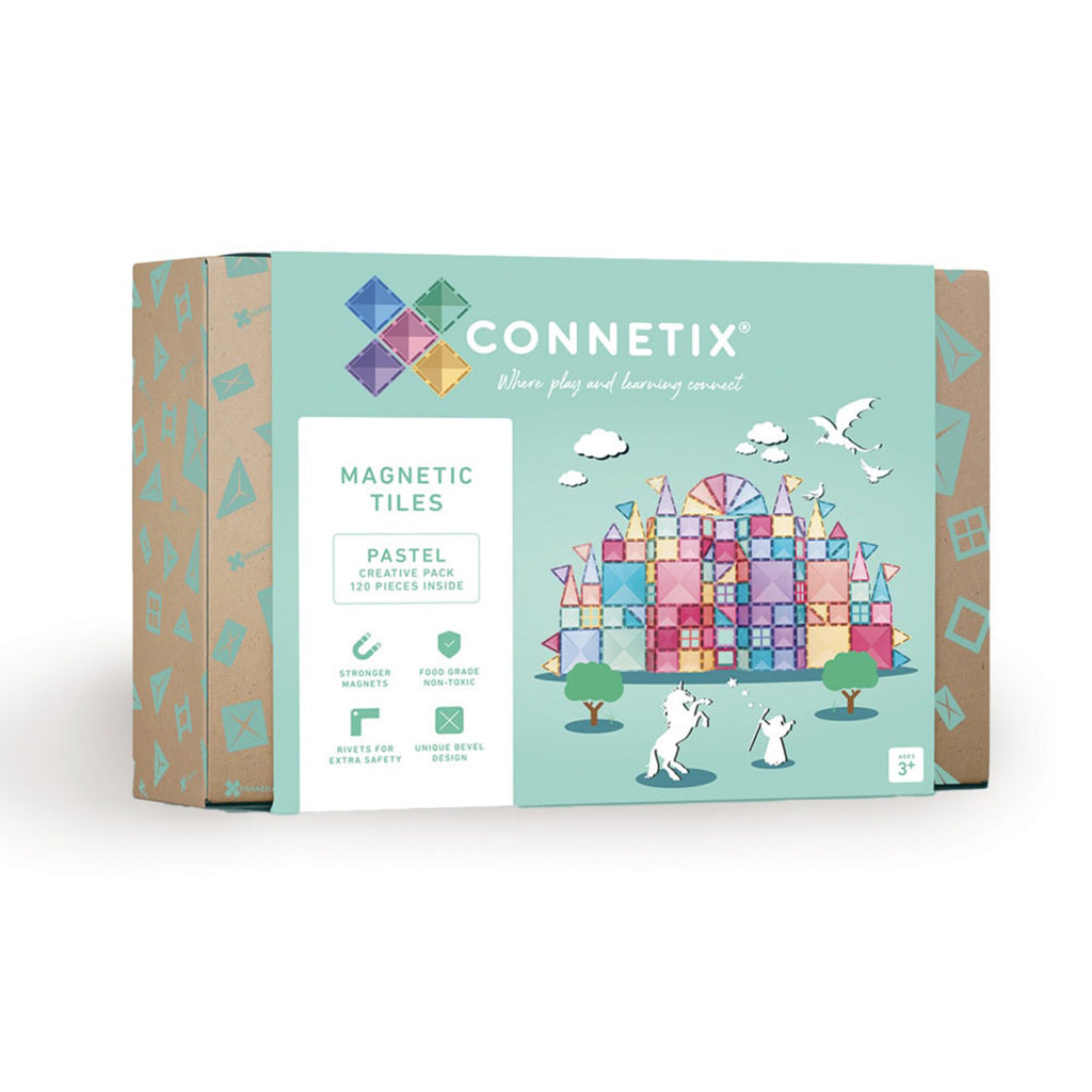 Connetix magnetisk byggesæt 120 dele - pastel