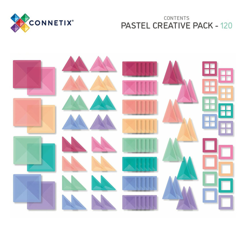 Connetix magnetisk byggesæt 120 dele - pastel