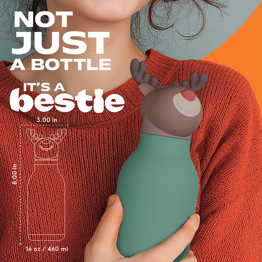 Asobu Bestie Animal termo drikkedunk, 460 ml. - Rensdyr