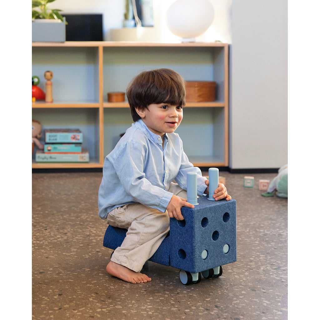 Modu byggelegetøj i skum, Curiosity sæt, 14 dele - Deep Blue / Sky Blue