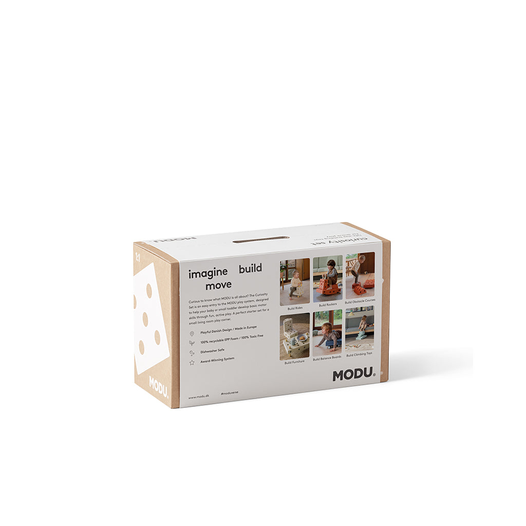 Modu byggelegetøj i skum, Curiosity sæt, 14 dele - Sand Grey / Honey Yellow