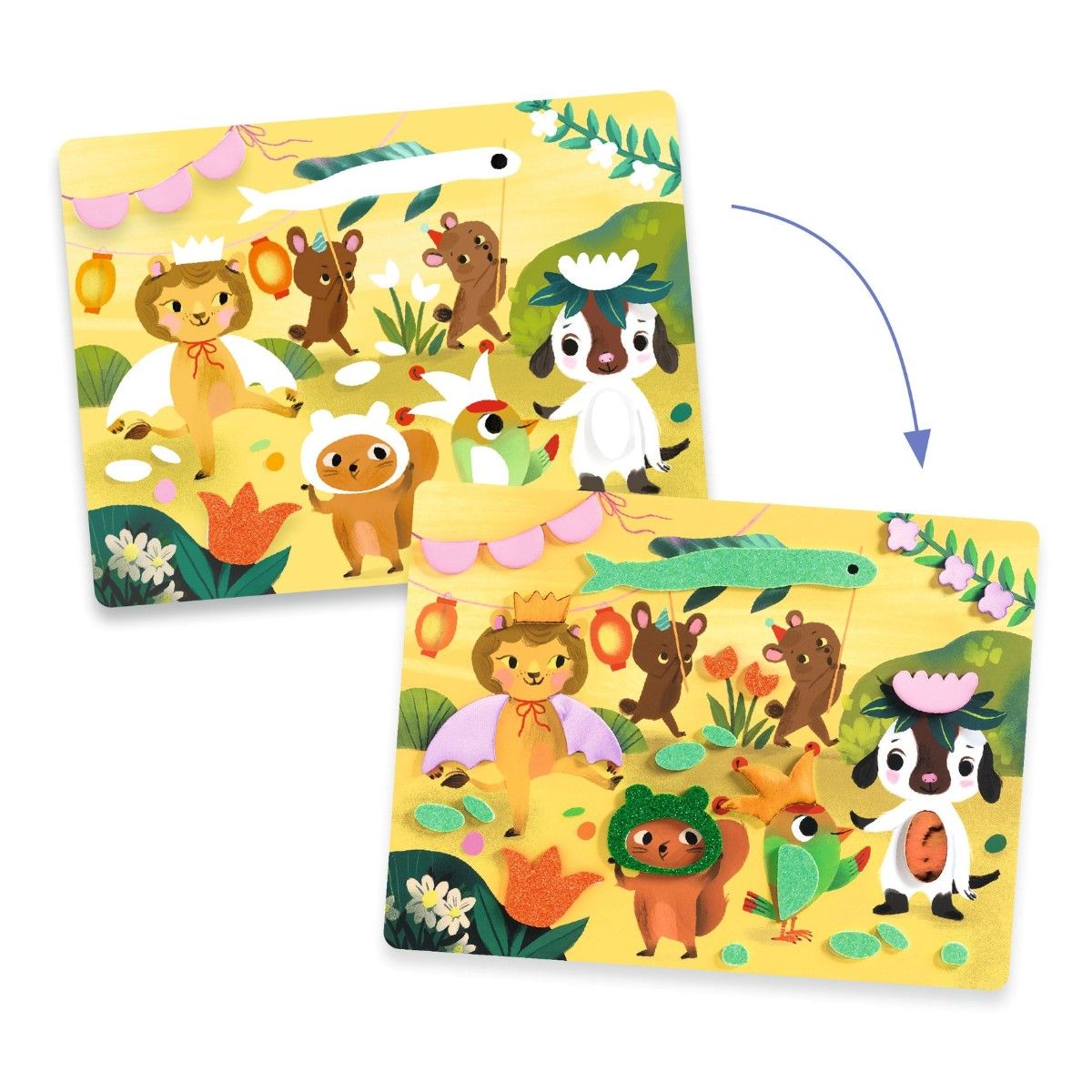 Djeco Kreativ collage, Skum sjov - Glimmer fester