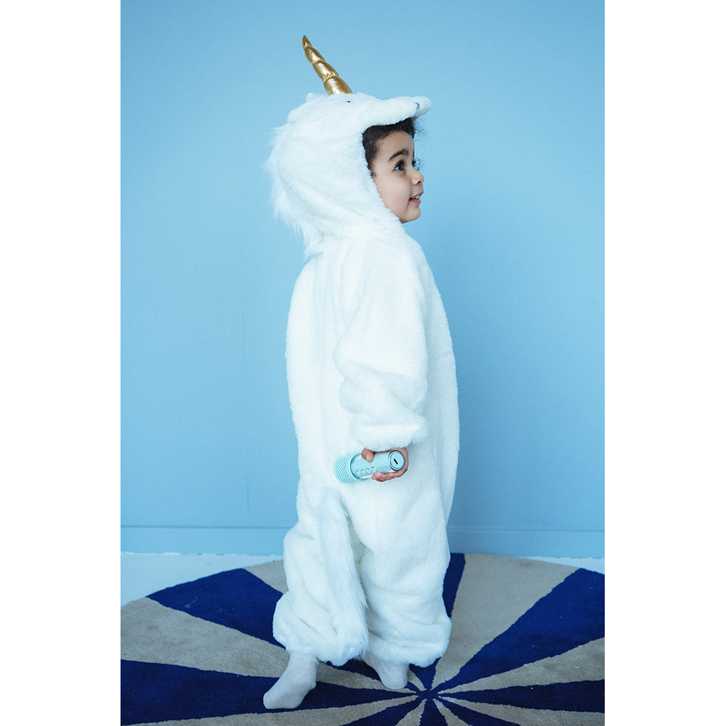 Den goda Fen dyrekostume, Hvid enhjørnings jumpsuit - 3-5 år