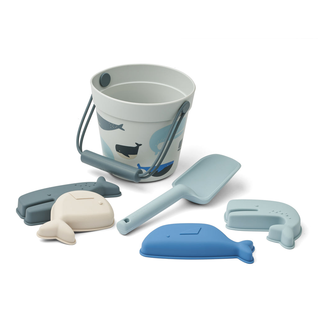 Liewood sandlegetøj, Dante - Whales cloud blue