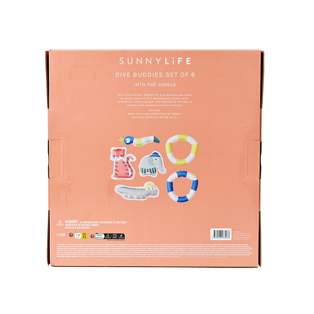 Sunnylife Dykker venner, Into the Jungle - Multi sæt m. 6 stk.
