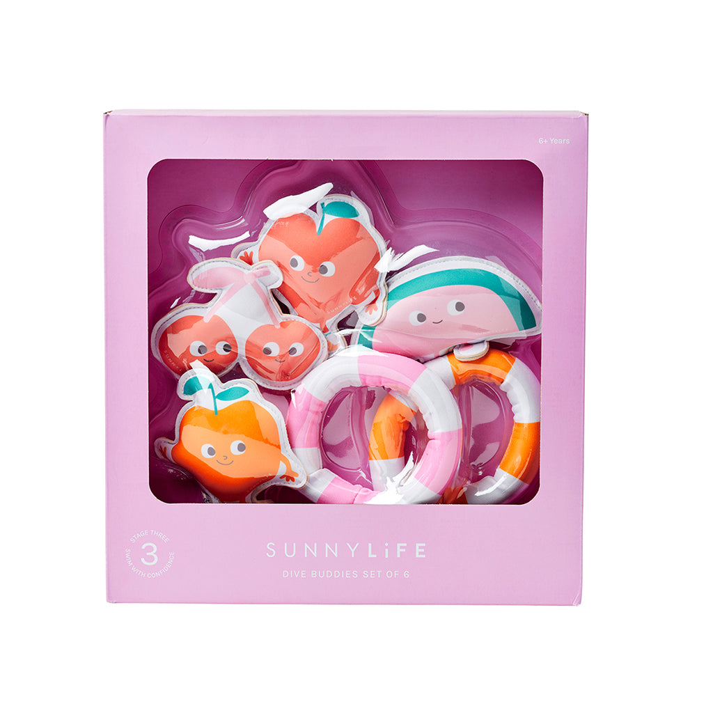 Sunnylife Dykker venner, Peach Multi sæt m 6 stk.