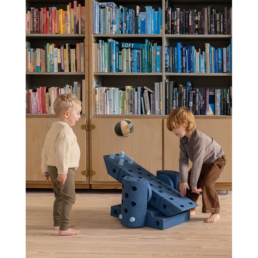 Modu byggelegetøj i skum, Dreamer sæt, 34 dele - Deep blue/ Sky blue