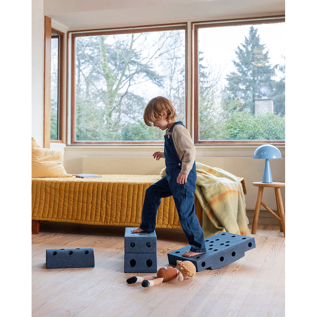 Modu byggelegetøj i skum, Dreamer sæt, 34 dele - Deep blue/ Sky blue