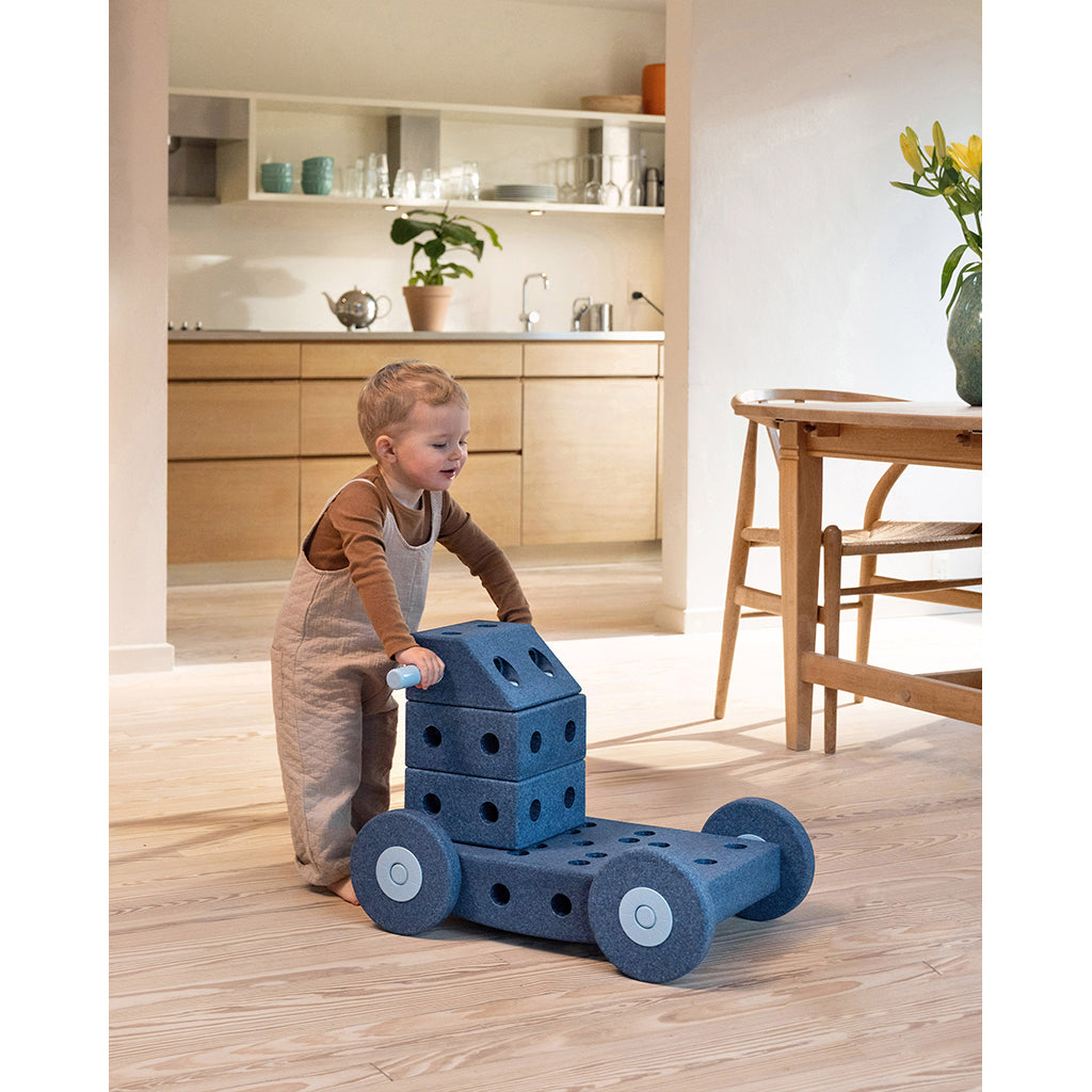 Modu byggelegetøj i skum, Dreamer sæt, 34 dele - Deep blue/ Sky blue