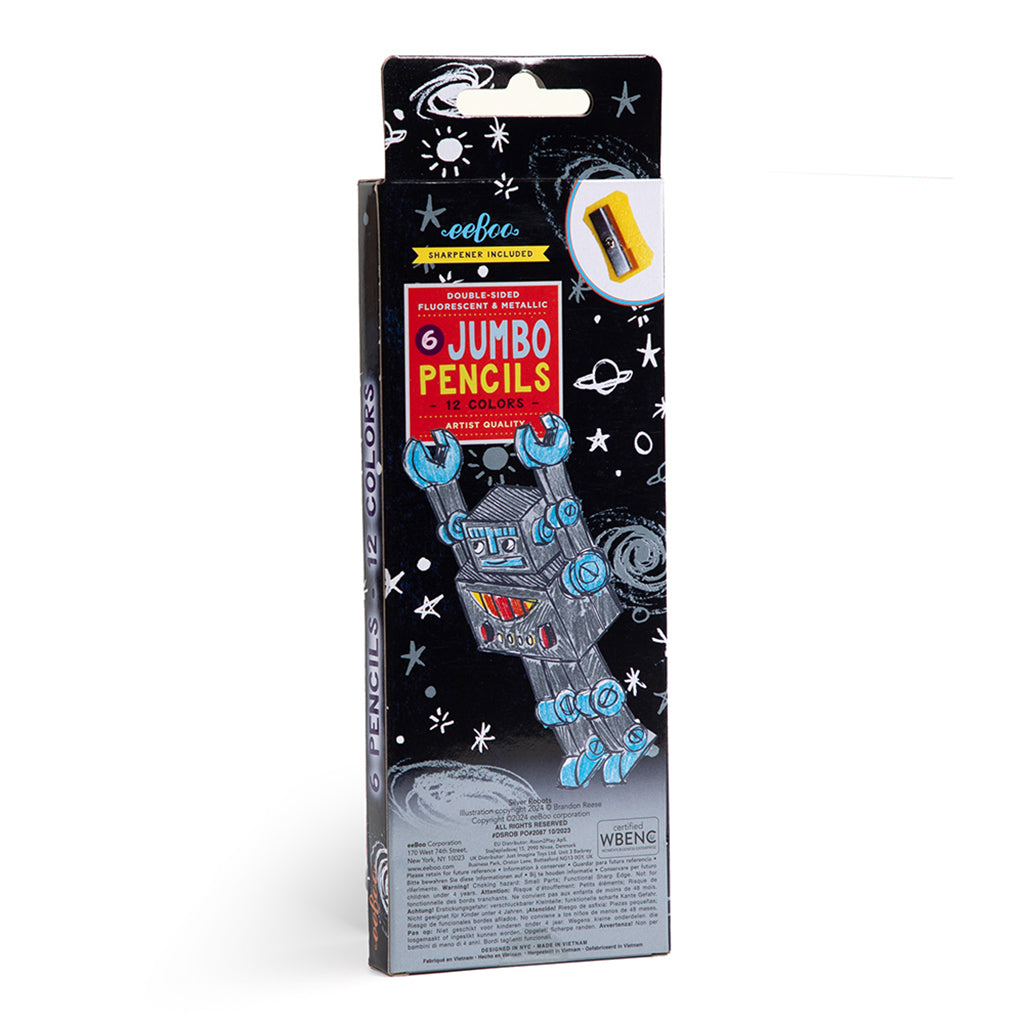 eeBoo 6 dobbelte farveblyanter jumbo, Robot