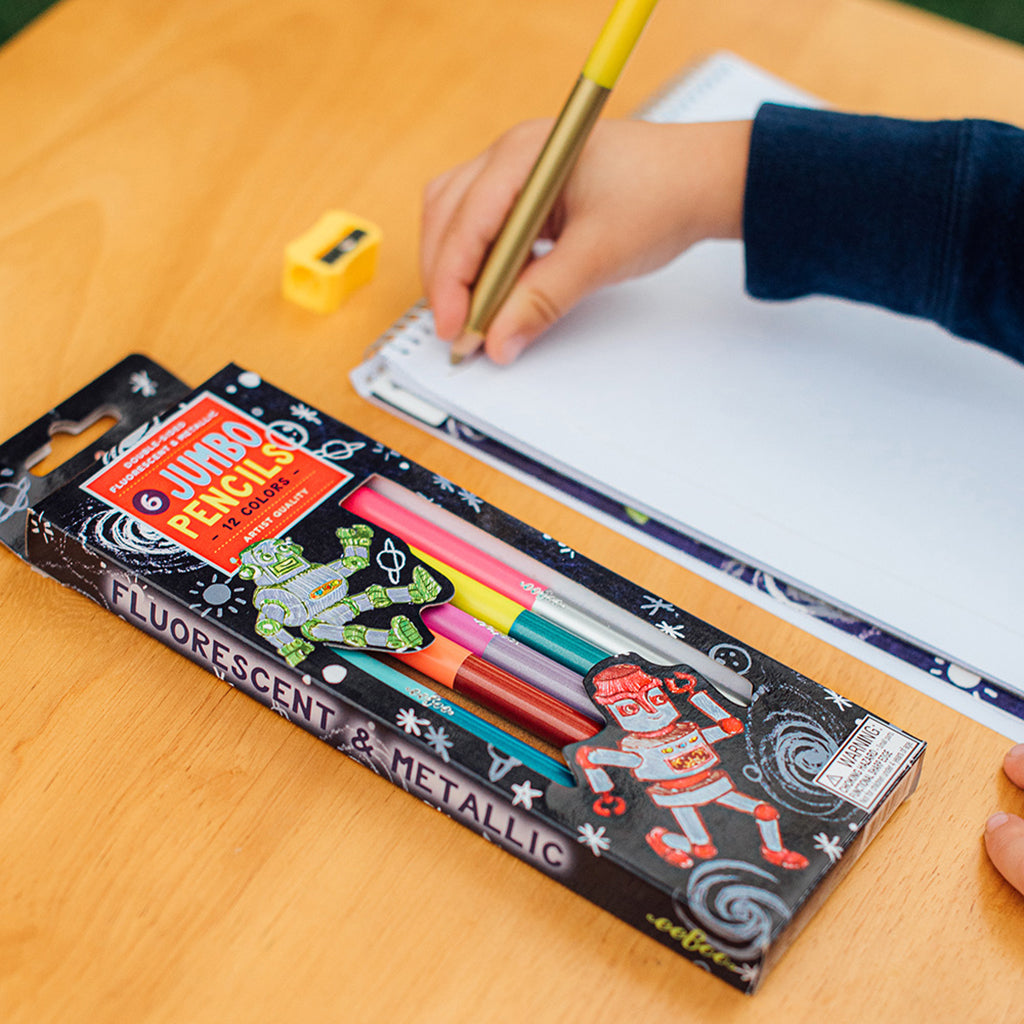 eeBoo 6 dobbelte farveblyanter jumbo, Robot