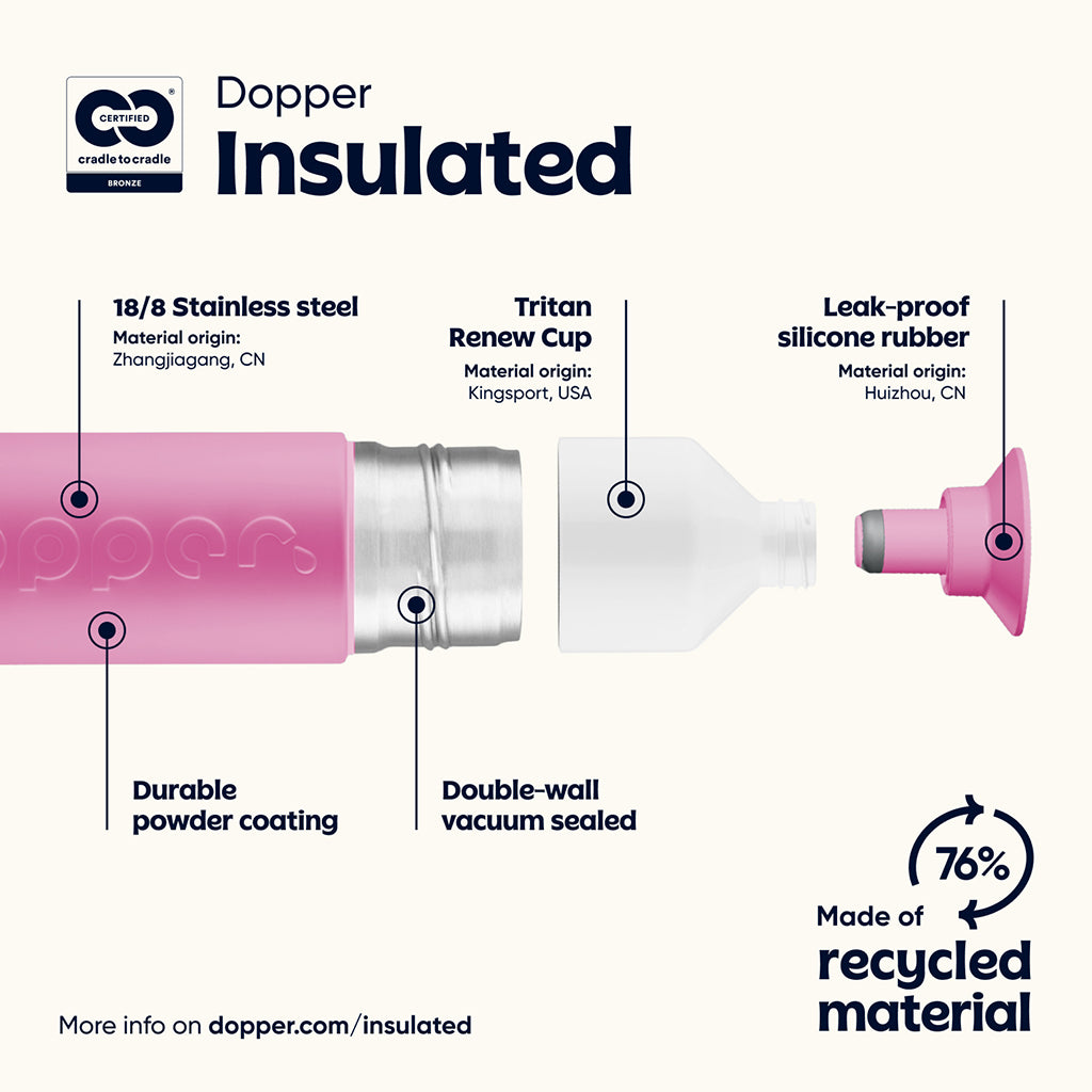 Dopper termoflaske, Insulated 350 ml - Pelican Pink