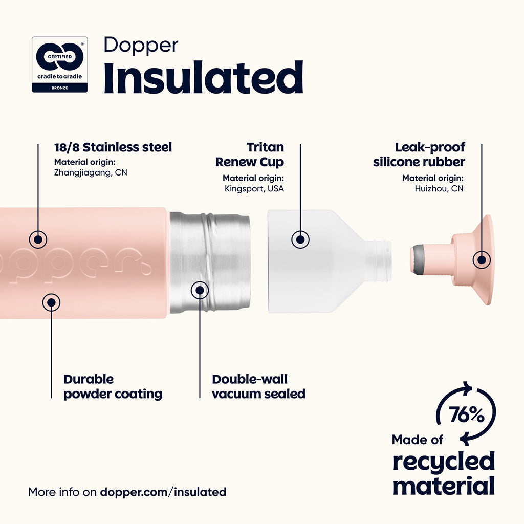 Dopper termoflaske, Insulated 350 ml - Pebble Peach
