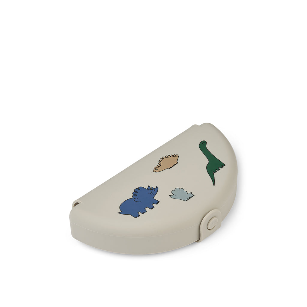 Liewood Eugene foldbar madkasse i silikone - Dinosaurus/ Mist