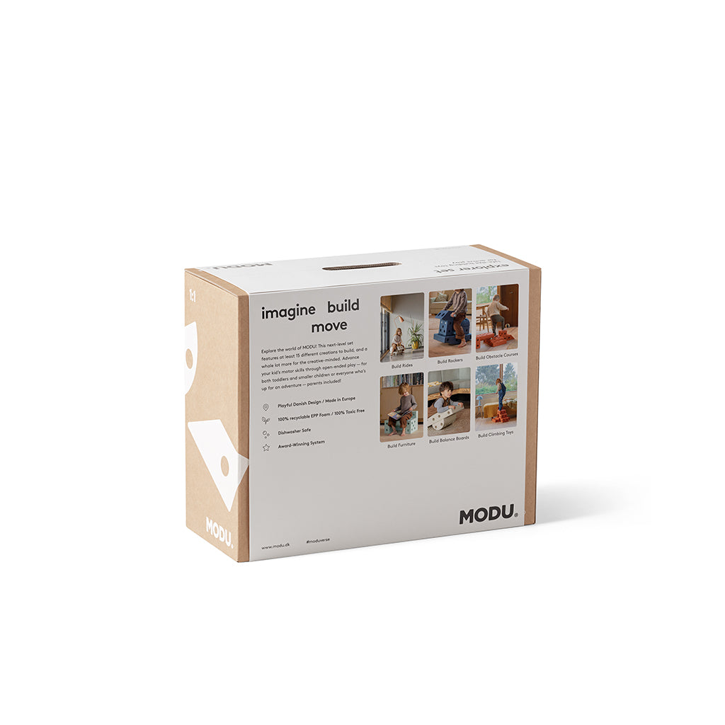 Modu byggelegetøj i skum, Explorer sæt, 20 dele - Deep blue/ Sky blue