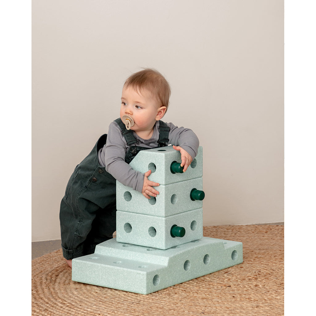 Modu byggelegetøj i skum, Explorer sæt, 20 dele - Ocean Mint/ Forest green