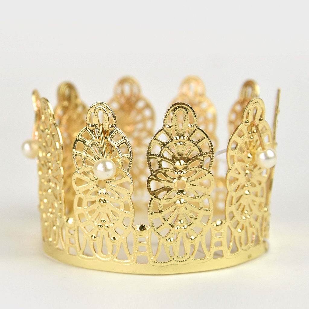 Den goda Fen, Prinsessekrone i metal m. perler - guldfarvet