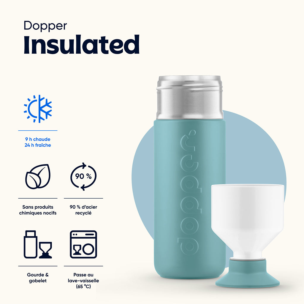 Dopper termoflaske, Insulated 580 ml - Bottlenose blue