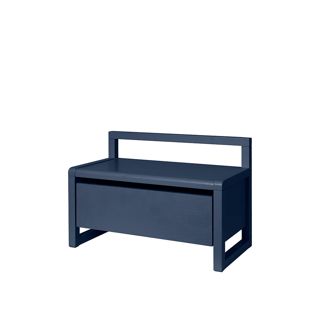 ferm Living børnebænk m opbevaring, Little Architect storage bench - Dark blue