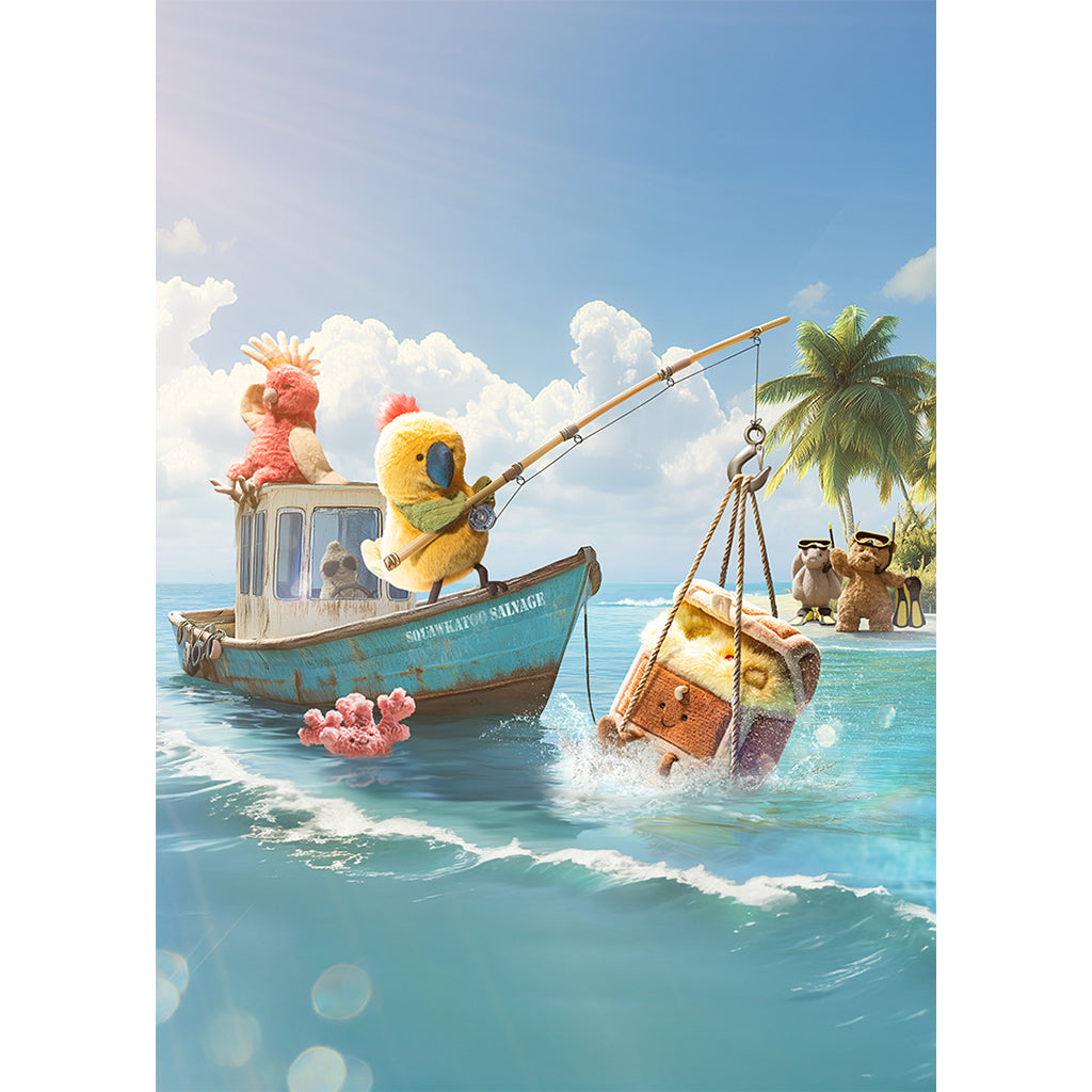 Jellycat bamse, Budgeby Parrot - 26 cm