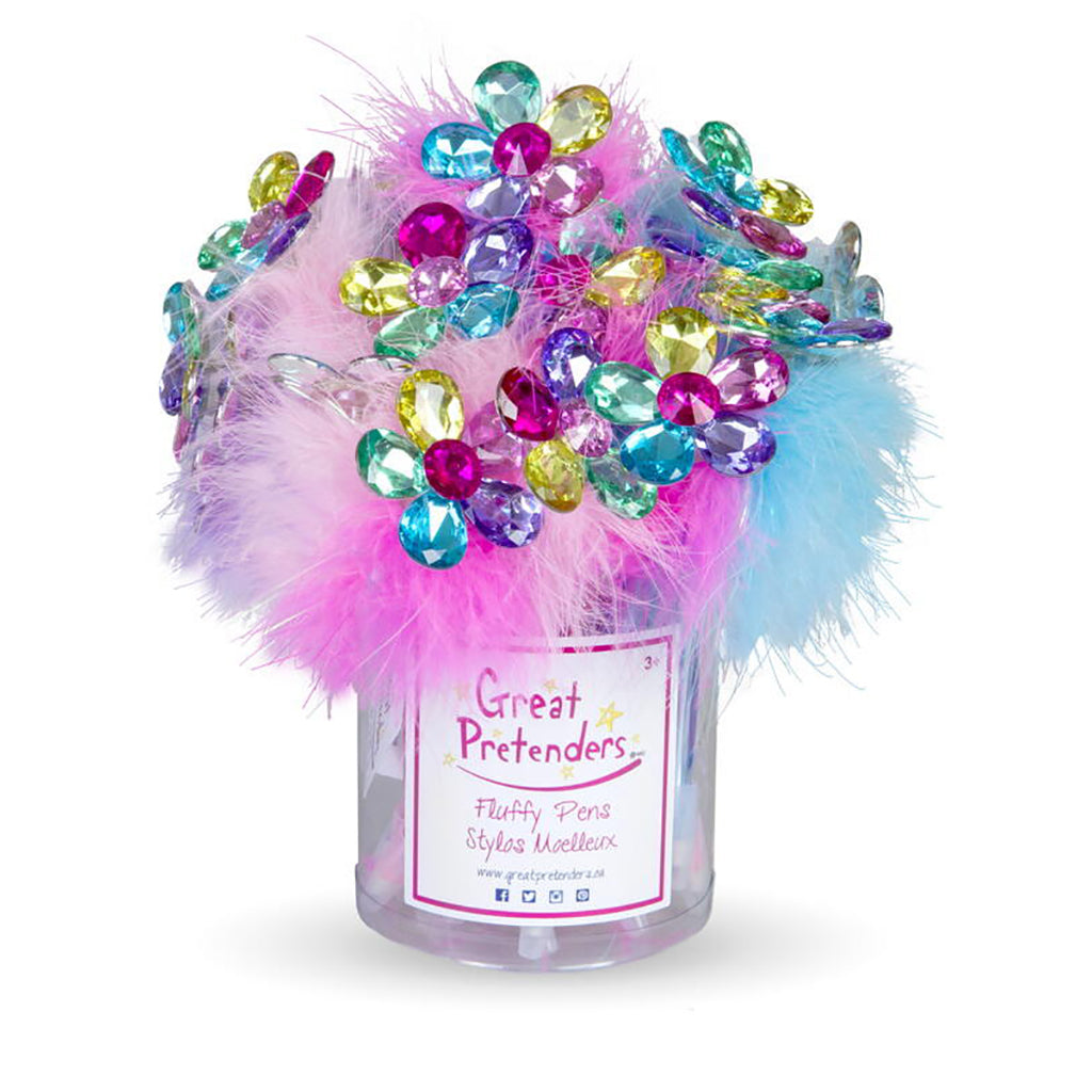 Great Pretenders Kuglepen med blomst og fjer, ass. farver