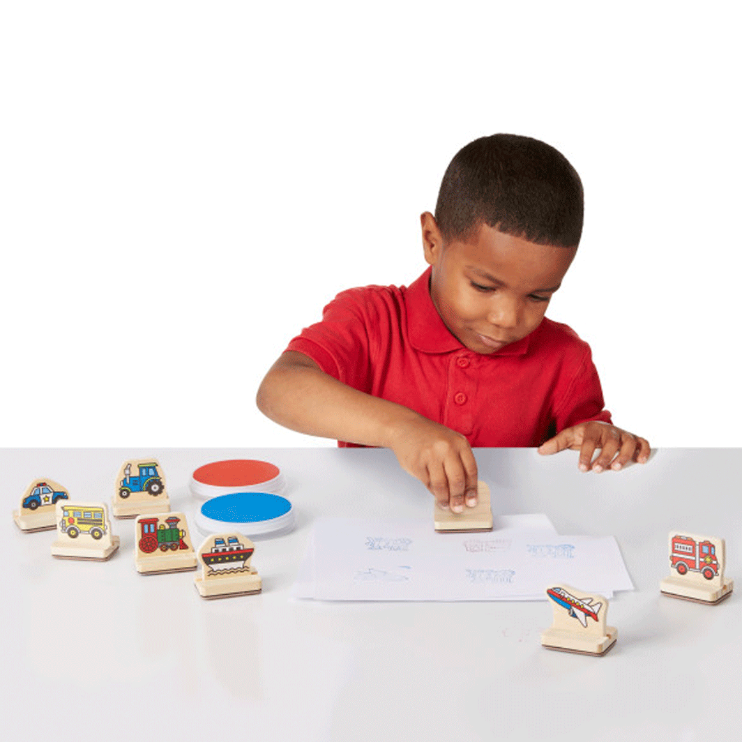 Melissa & Doug Mit første stempelsæt, Køretøjer
