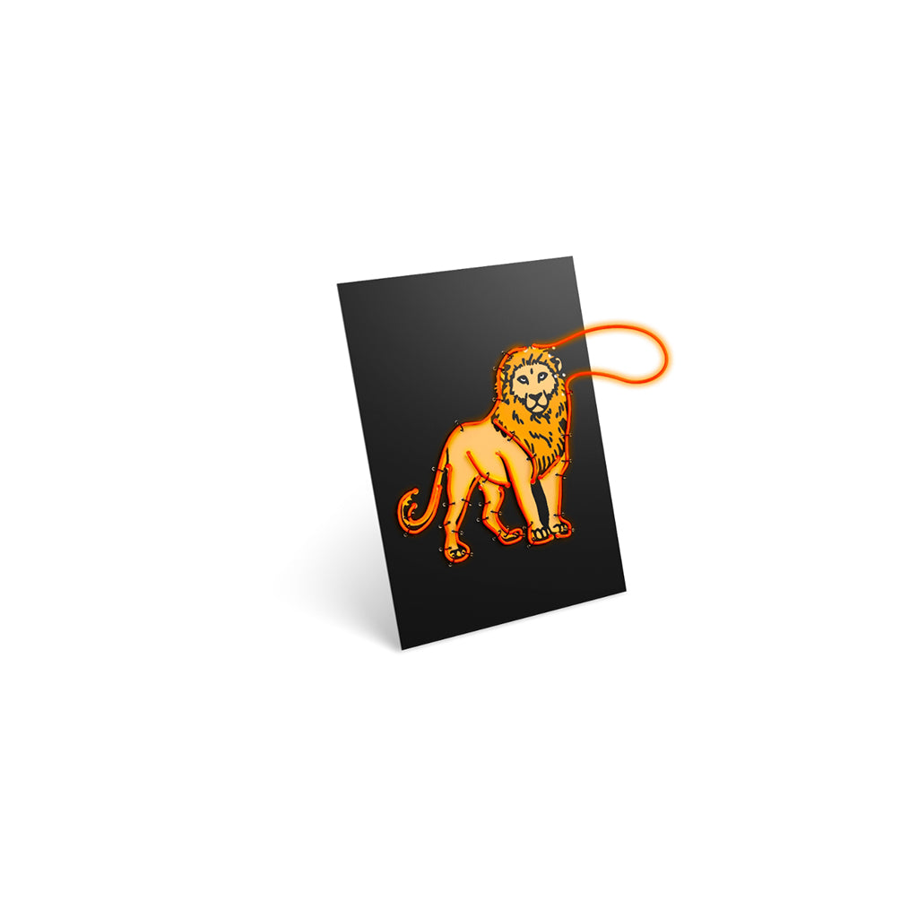 Kidyneon, DIY selvlysende billeder med orange neontråd - Animal