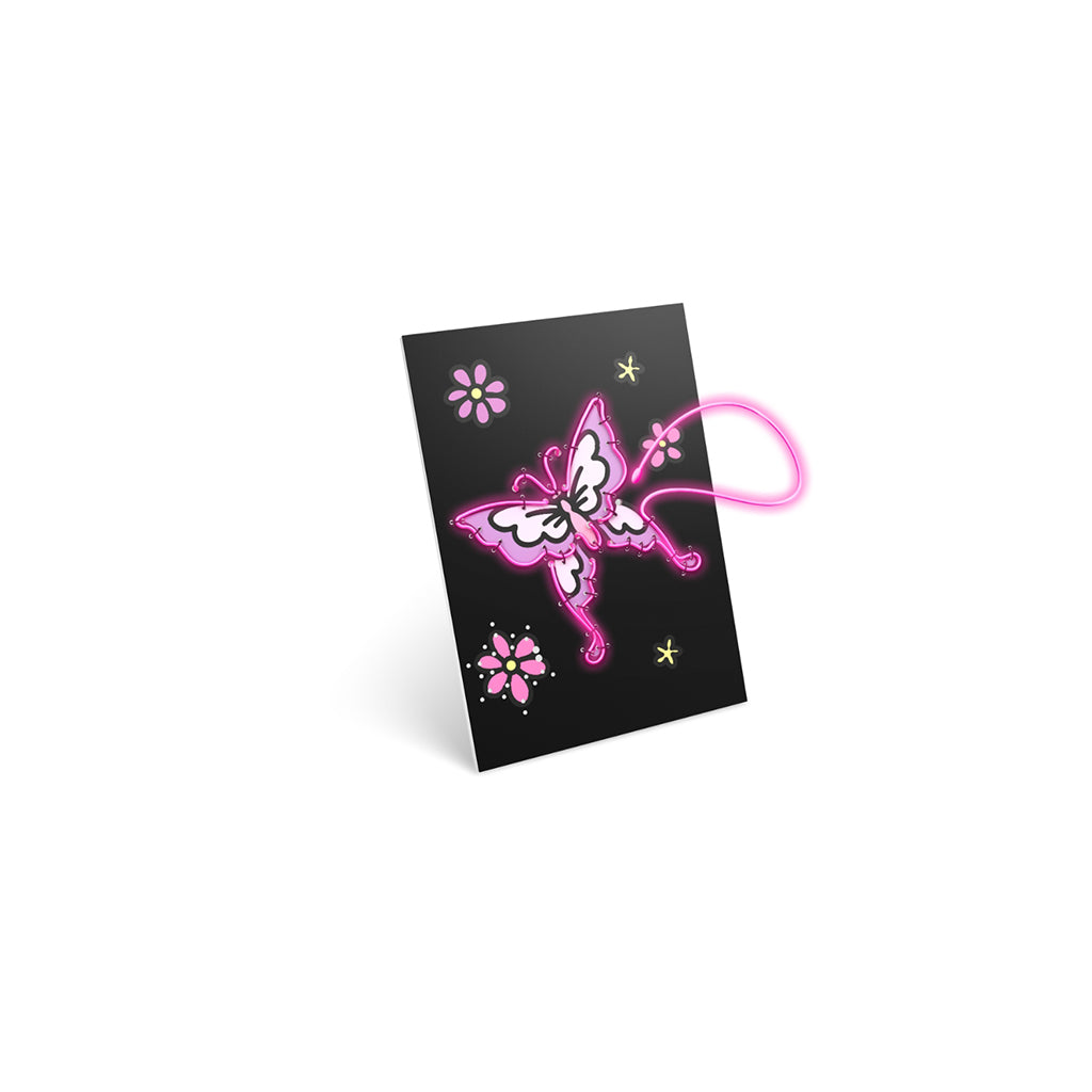 Kidyneon, DIY selvlysende billeder med pink neontråd - Once upon a time