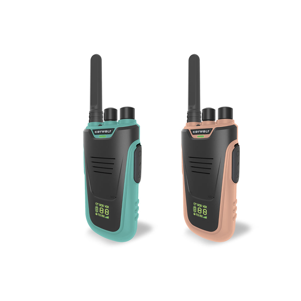Kidywolf walkie talkie til børn, Kidytalk - Cyan/Nude