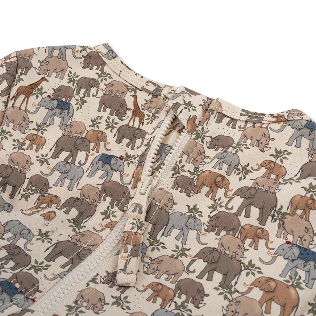 Konges Sløjd badedragt, helddragt m aftagelig flydeblokke, Safari - str. 9 mdr. - 4 år