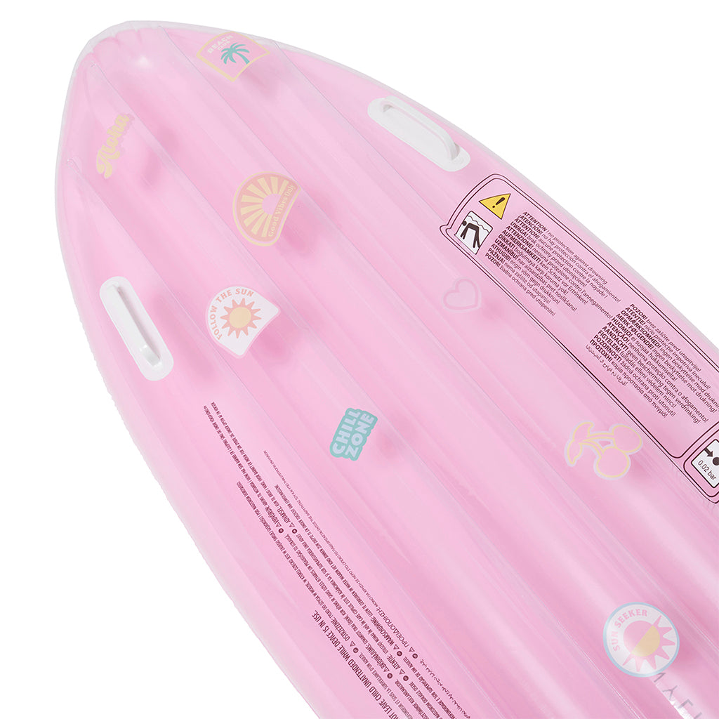 Sunnylife luftmadras, Surboard float summer sherbet bubblegum pink - Fra 6 år