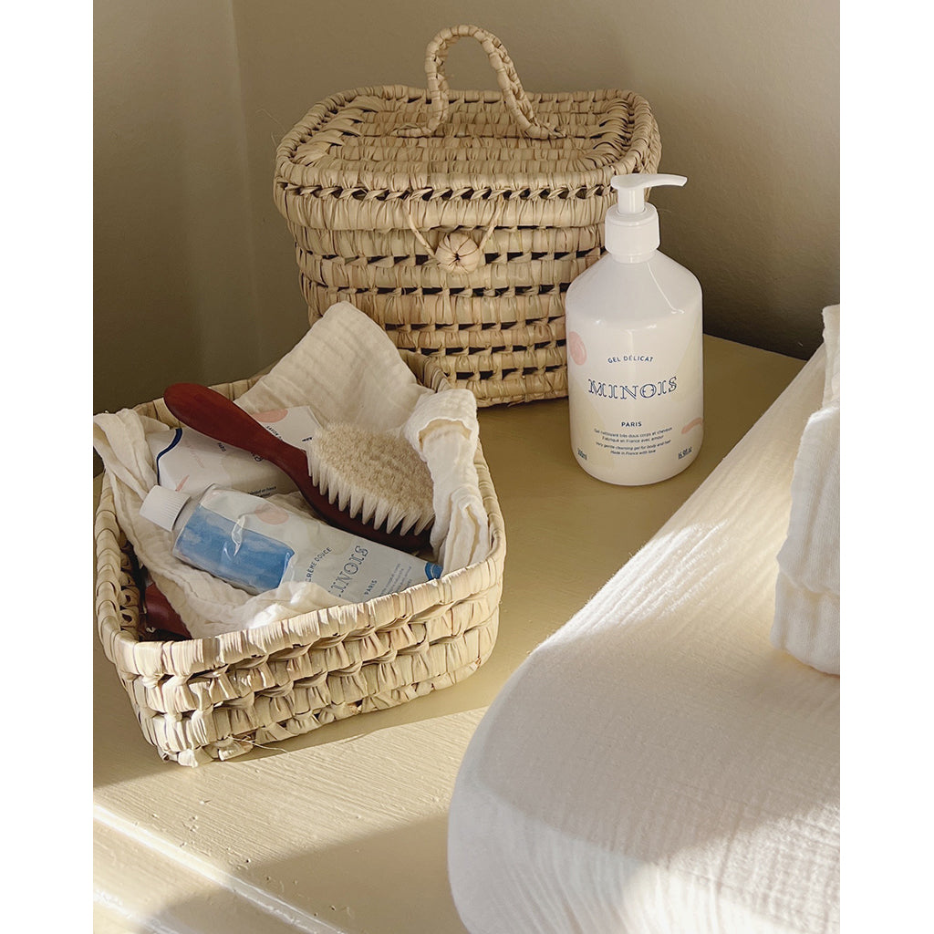 Lubilu kurv af palmeblade, L22 - 22 x 17 x 7 cm