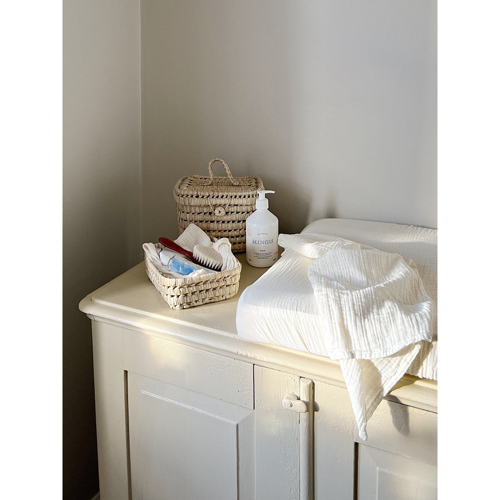 Lubilu kurv af palmeblade, L22 - 22 x 17 x 7 cm