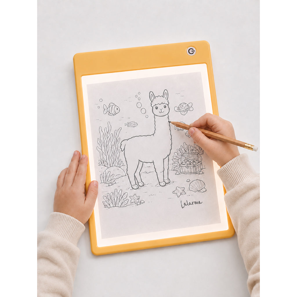 Lalarma Sketch lightpad, tegn og farvelæg - Yellow
