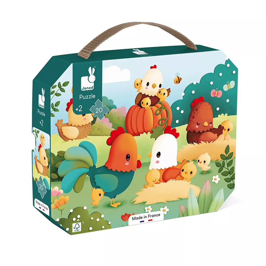Janod puslespil i kuffert, Velkommen til bondegården - 20 brikker